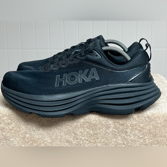 Hoka One One Shoes Hoka One One Mens Bondi 8 Black Running Shoes Sz